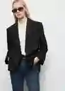 Blazer Americana Mila Negro Talla M Mujer Mango