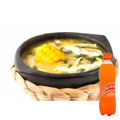 Combo 1/2 Ajiaco con Pollo + Postobón Naranja 350 ml