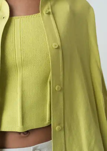 Camisa Coral Mujer Verde Tilo Medio T L 012G377 Naf Naf