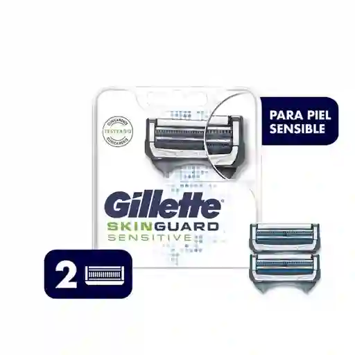 Gillette Repuesto Cuchilla Afeitar Skinguard Con Piel Sensible