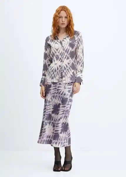 Camisa Prisma Malva Talla XS Mujer Mango