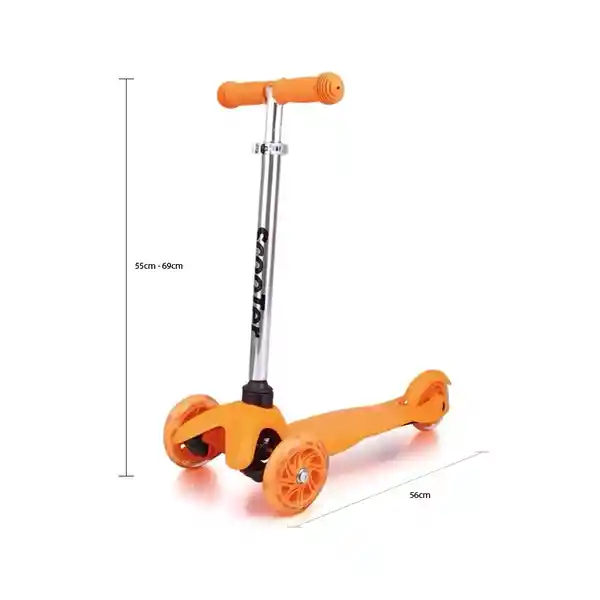 Monkey Brands Patineta de Aluminio Llanta Con Luz Naranja