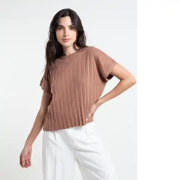  Saco Tejido Rubi Cafe Castor Medio Talla L Naf-Naf 