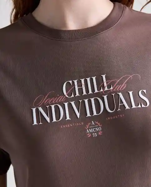 Camiseta Mujer Café Talla L 609G050_CAF191213 Americanino