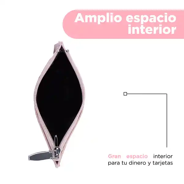 Monedero Con Cierre Simple y Elegante Rosa Miniso