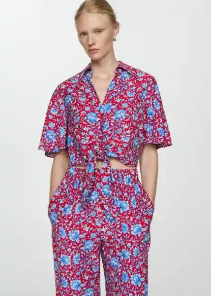 Pantalón Life Rojo Talla M Mujer Mango