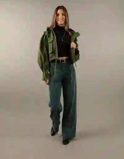 Chaqueta Con Lazo Mujer Verde Talla: Medium American Eagle