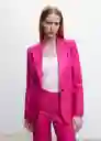 Blazer Americana Smart Fucsia Talla L Mujer Mango