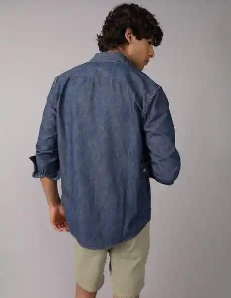 Camisa Hombre Azul Talla Large 2954534 American Eagle