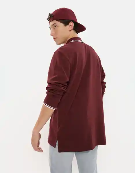 Polo Hombre Vinotinto Talla: SMALL 3079104 American Eagle