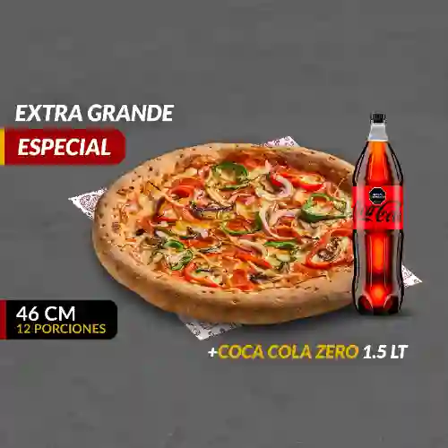 Pizza (xl)especial + Coca Cola Zero1,5l