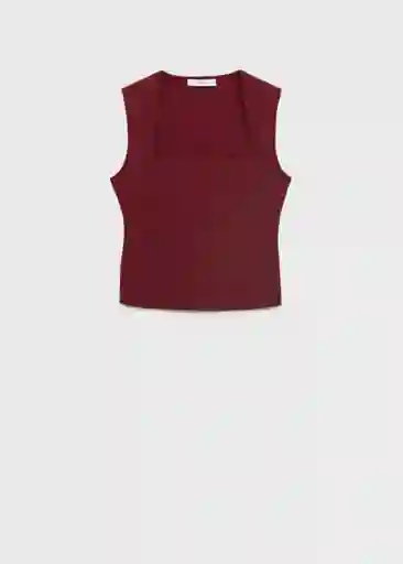 Top Rayo Burdeos Talla M Mujer Mango