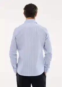 Camisa Bayat Azul Talla S Hombre Mango