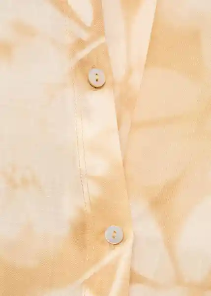 Camisa Parisi Mostaza Talla M Mujer Mango