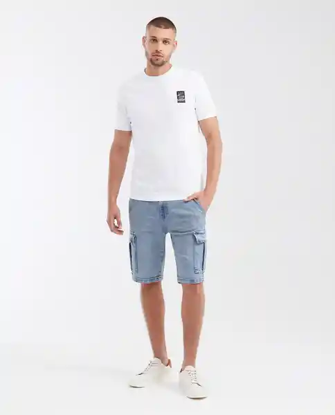Camiseta Embroidered Masculino Blanco 0 Claro Talla S Chevignon