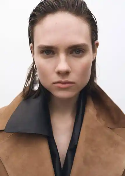 Abrigo Trench West Camel Talla S Mujer Mango