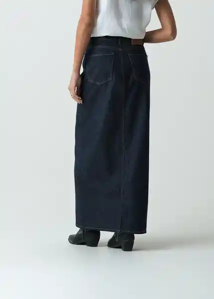 Falda Ecru Mujer Azul Índigo Medio Talla 8 442G371 Naf Naf
