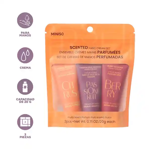 Set de Crema Para Manos Perfumada Serie Miniso