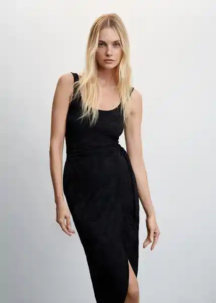 Vestido Firna Negro Talla 24 Mujer Mango