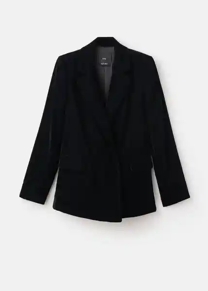 Blazer Americana Combi Negro Talla XS Mujer Mango