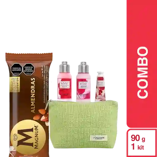 Combo Paleta Helada Magnum Almendras + Kit Rosa Para Mamá