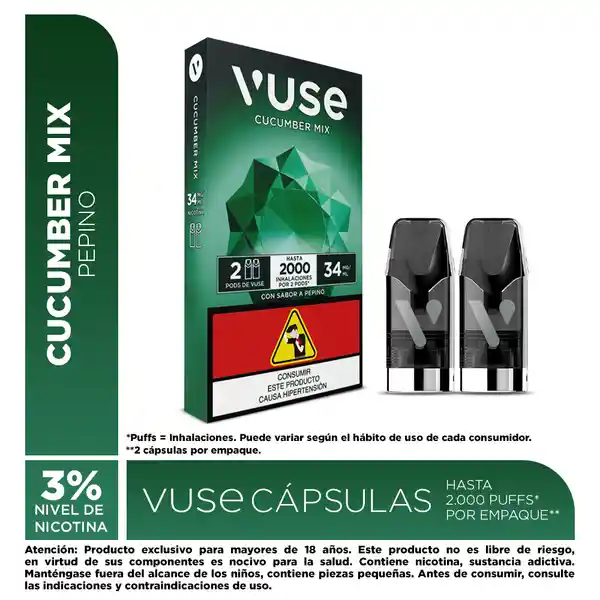 Vuse Cápsulas Cucumber Mix 34 mg