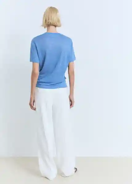 Camiseta Lenu Celeste Talla S Mujer Mango