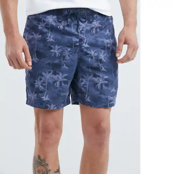 Short Palm Swimwear Hombre Azul Oscuro Talla M Chevignon