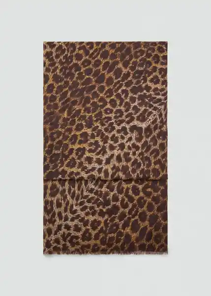 Fular Leon Marrón Talla 99 Mujer Mango