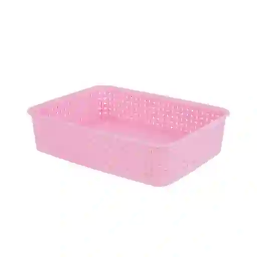 Organizador Cesta Almacenamiento Rosa Serie Tejida L Miniso