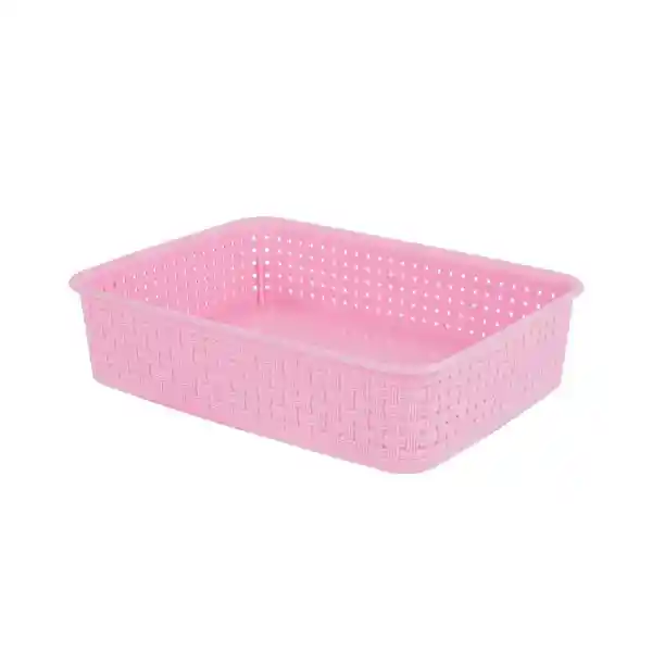 Organizador Cesta Almacenamiento Rosa Serie Tejida L Miniso