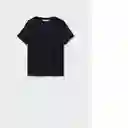 Camiseta Laki Negro Talla L Mujer Mango