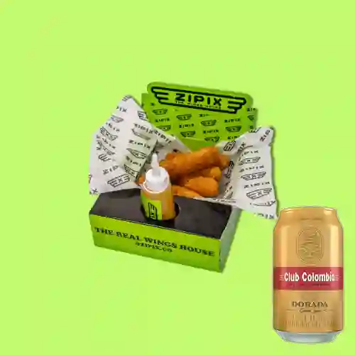 Combo Dedos Mosarella + Club col. Dorada Lta 330ml
