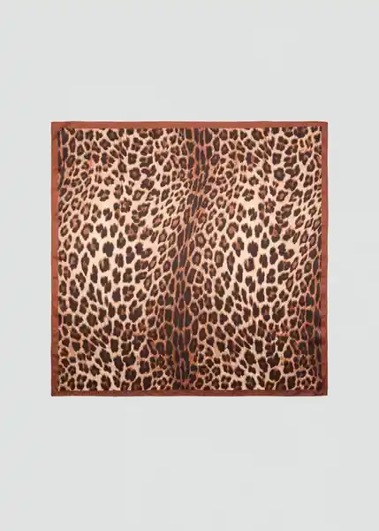 Pañuelo Leo Marron Talla 99 Mujer Mango