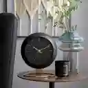 Present Time Reloj Despertador Globo Negro