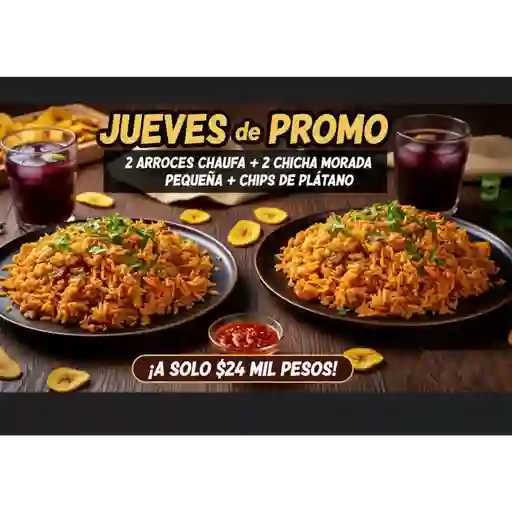 2 Arroces chaufa+2 chicha morada 