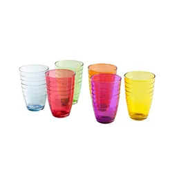 Krea Set Vasos Altos Líneas Color