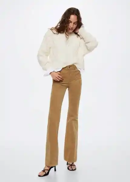 Jeans Valenp Beige Talla 44 Mujer Mango