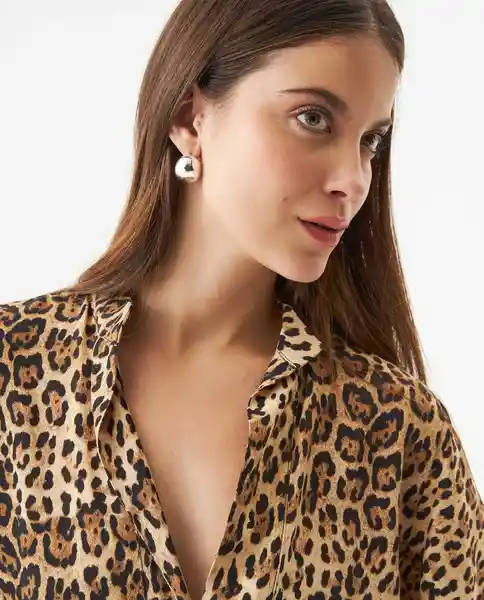 Blusa Animal Print Beige Caqui Medio Talla S Chevignon