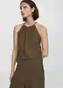Top Matilda Khaki Talla S Mujer Mango