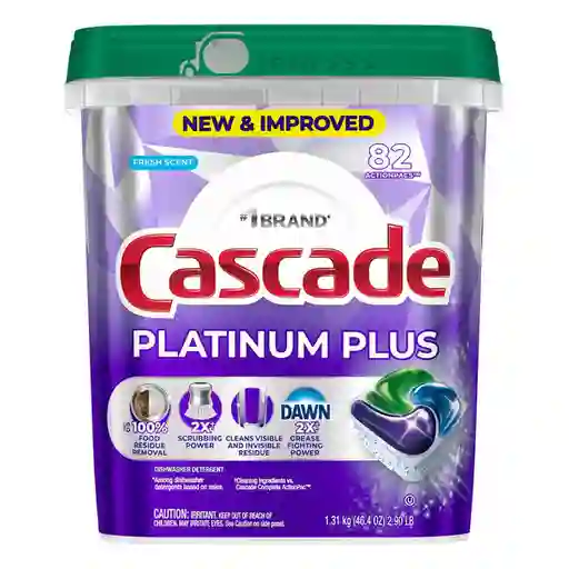 Cascade Platinum Plus Detergente Para Lavavajillas en Cápsula
