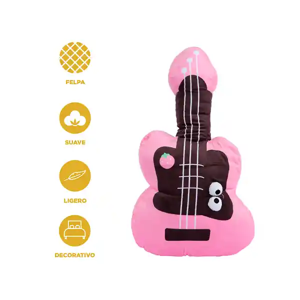 Peluche Guitarra Rosa Fresa Serie Dundun Miniso