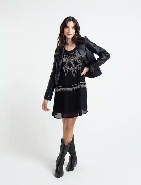  Vestido Bright Mujer Negro Puro Ultraoscuro Talla L Naf-Naf 