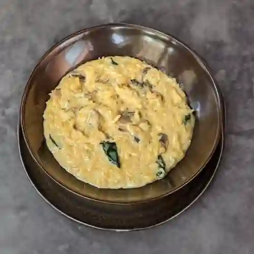 Orzo Cremoso con Hongos y Espinacas..
