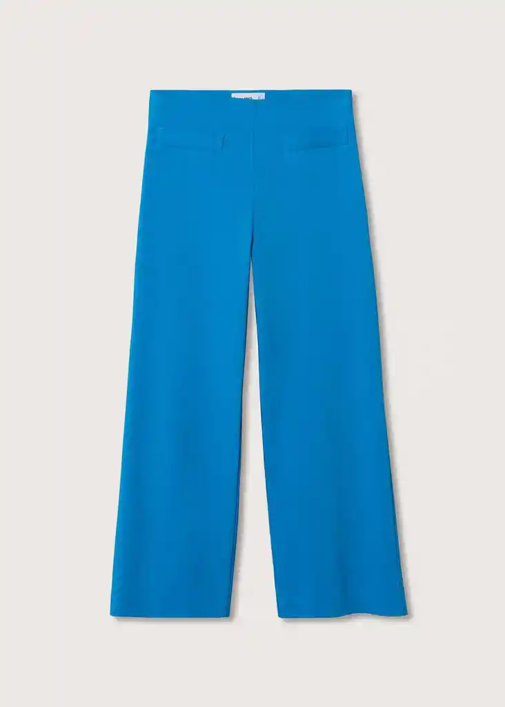 Pantalón Farrito Azul Talla 36 Mujer Mango