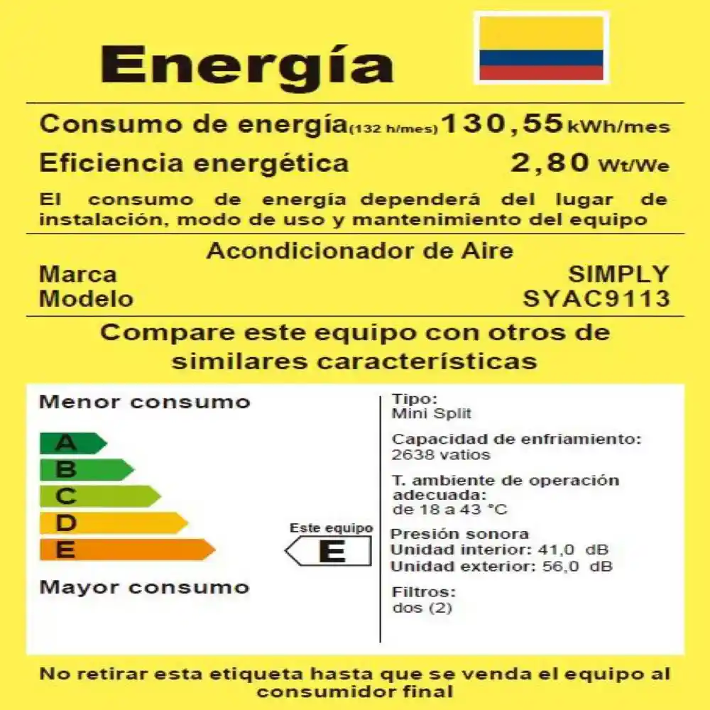 Simply Turn On Aire Acondicionado Split-9000 Btu-110V