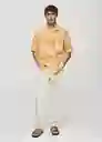 Camisa Benisa Amarillo Talla L Hombre Mango