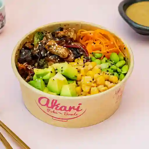 Bowl mixto pollo y res