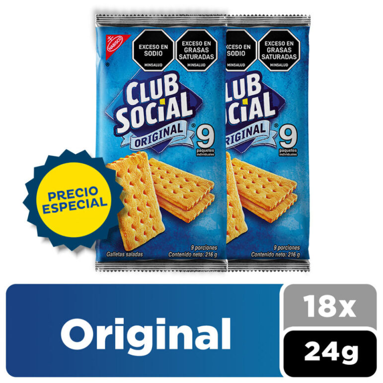 Pack 2 x Galleta Saladas Club Social 9 Pack Original 216 g