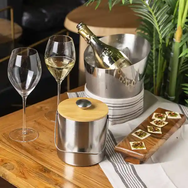 Hielera Con Tapa en Bambú 1600 mL Ambiente Gourmet